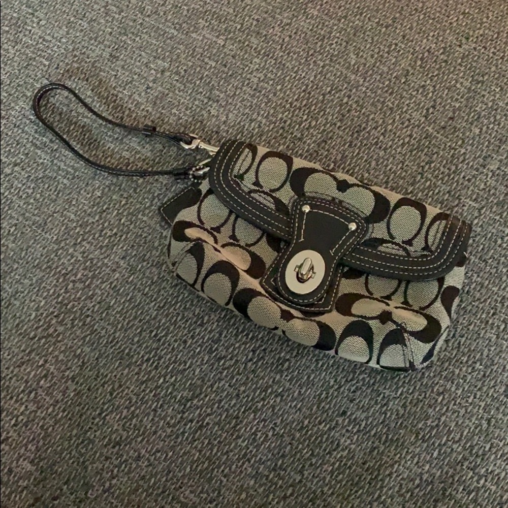 Coach black wristlet
